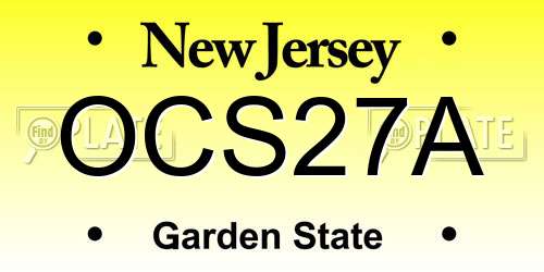 OCS27A New Jersey License Plate