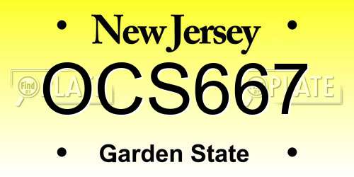 OCS667 New Jersey License Plate