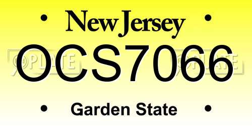 OCS7066 New Jersey License Plate