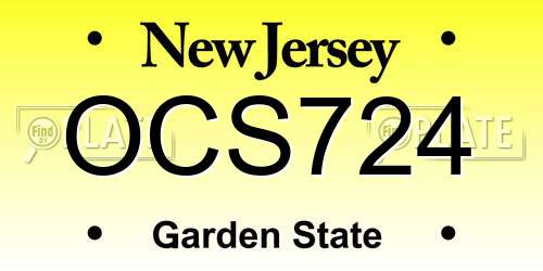 OCS724 New Jersey License Plate