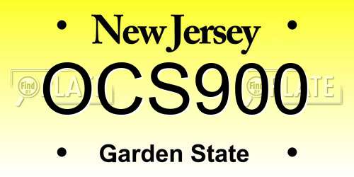 OCS900 New Jersey License Plate