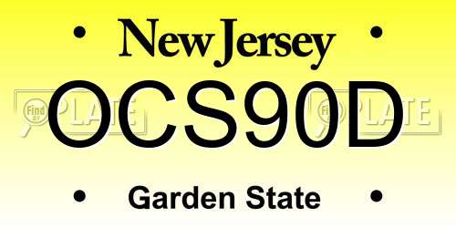 OCS90D New Jersey License Plate