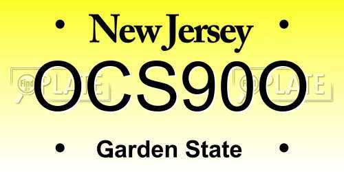OCS90O New Jersey License Plate
