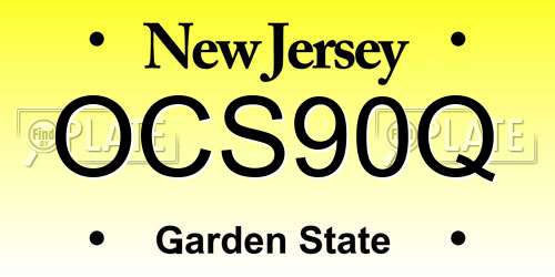 OCS90Q New Jersey License Plate