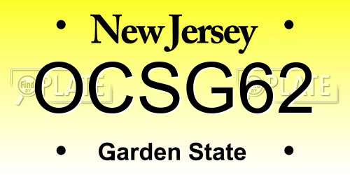 OCSG62 New Jersey License Plate
