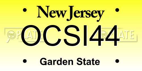 OCSI44 New Jersey License Plate