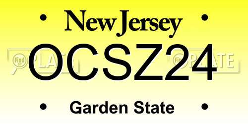 OCSZ24 New Jersey License Plate