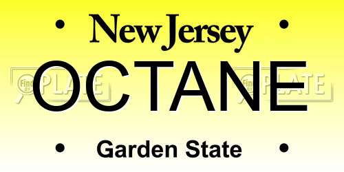 OCTANE New Jersey License Plate