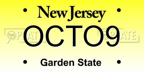 OCTO9 New Jersey License Plate