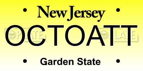 OCTOATT New Jersey License Plate