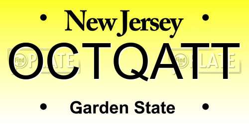 OCTQATT New Jersey License Plate