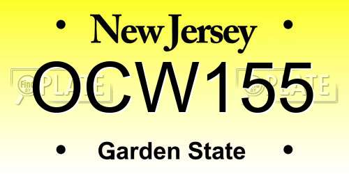 OCW155 New Jersey License Plate