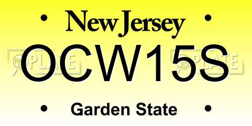 OCW15S New Jersey License Plate