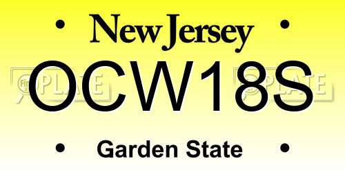 OCW18S New Jersey License Plate