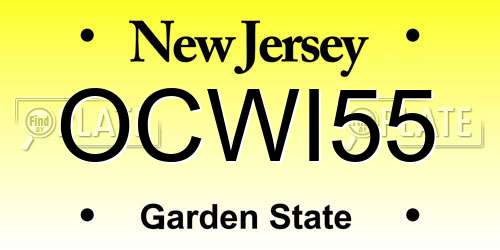 OCWI55 New Jersey License Plate