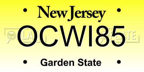 OCWI85 New Jersey License Plate