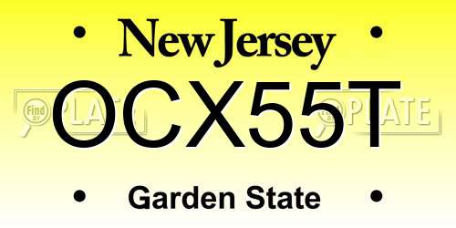 OCX55T New Jersey License Plate