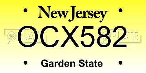 OCX582 New Jersey License Plate