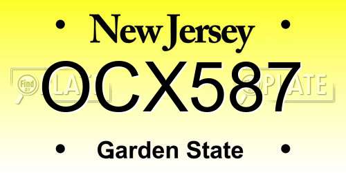 OCX587 New Jersey License Plate