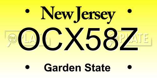 OCX58Z New Jersey License Plate