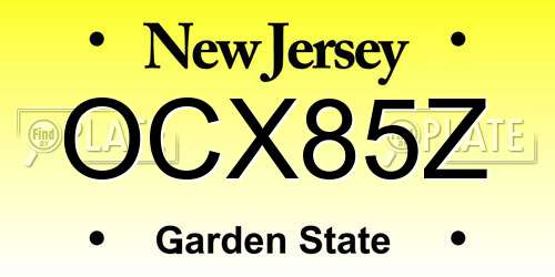 OCX85Z New Jersey License Plate