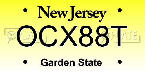 OCX88T New Jersey License Plate