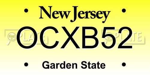 OCXB52 New Jersey License Plate