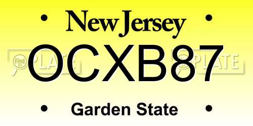 OCXB87 New Jersey License Plate