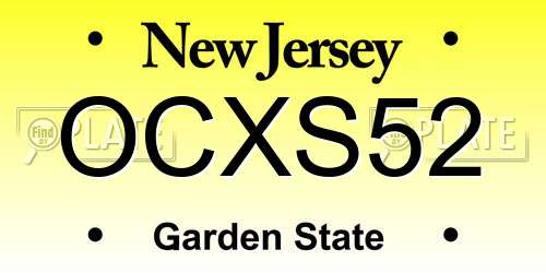 OCXS52 New Jersey License Plate
