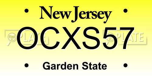 OCXS57 New Jersey License Plate