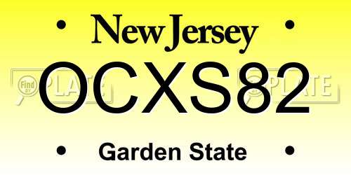 OCXS82 New Jersey License Plate