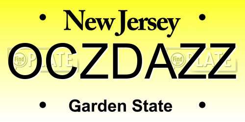 OCZDAZZ New Jersey License Plate