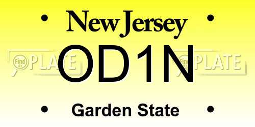 OD1N New Jersey License Plate