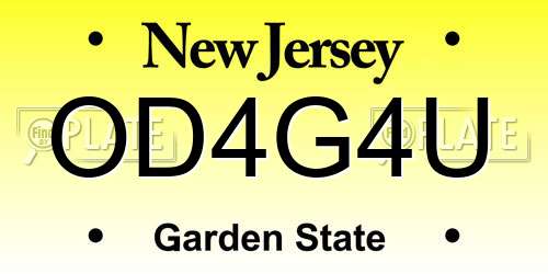 OD4G4U New Jersey License Plate
