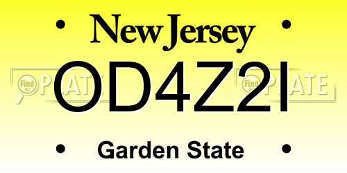 OD4Z2I New Jersey License Plate