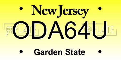 ODA64U New Jersey License Plate