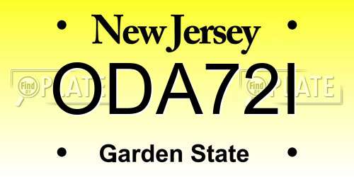 ODA72I New Jersey License Plate