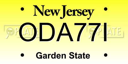 ODA77I New Jersey License Plate