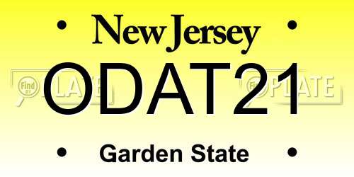 ODAT21 New Jersey License Plate