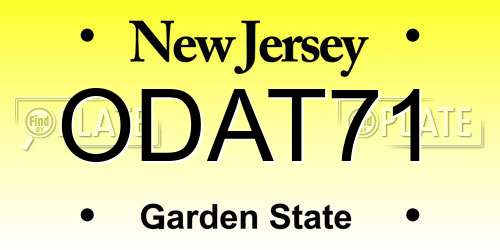 ODAT71 New Jersey License Plate
