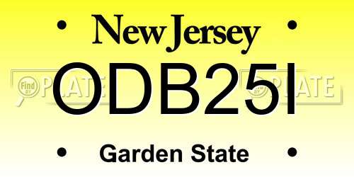 ODB25I New Jersey License Plate