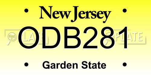 ODB281 New Jersey License Plate