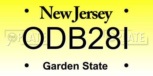 ODB28I New Jersey License Plate