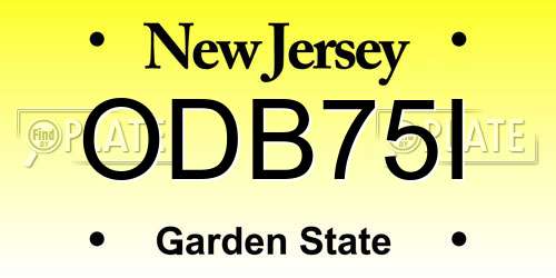 ODB75I New Jersey License Plate