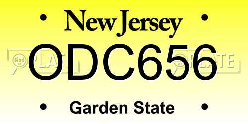 ODC656 New Jersey License Plate