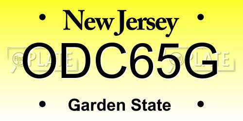 ODC65G New Jersey License Plate