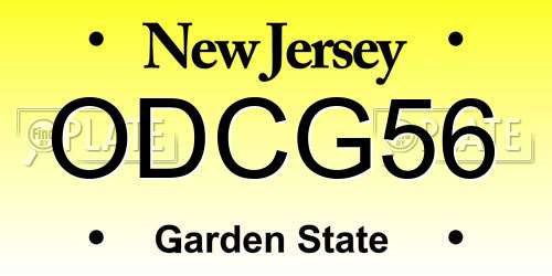 ODCG56 New Jersey License Plate