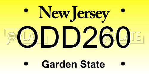 ODD260 New Jersey License Plate
