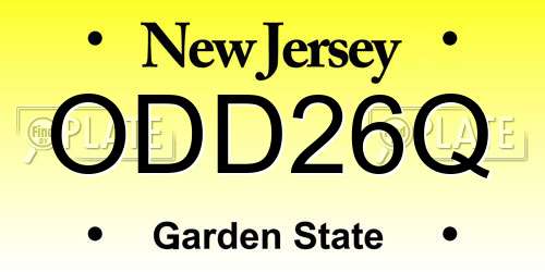 ODD26Q New Jersey License Plate