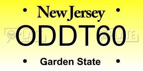 ODDT60 New Jersey License Plate